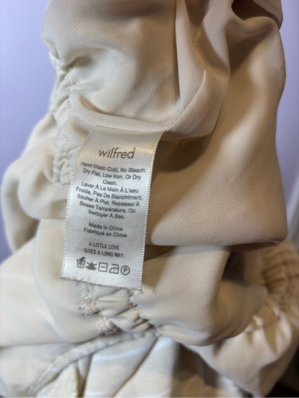 Wilfred Artizia Light Taupe White Striped Wide-Leg Ankle Length Jumpsuit Size S - Picture 8 of 8
